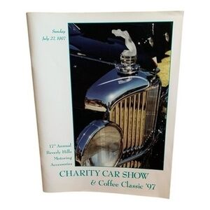1997 Beverly Hills Charity Car Show Coffee Classic Flyer Vintage Memorabilia